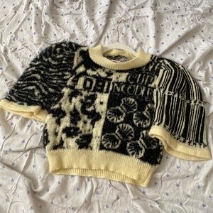 Alicia Morgan knits sweater cropped short sleeve